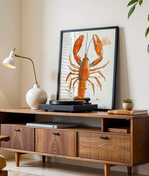 Illustrated Lobster Artwork With Splash of Colors - Mi tienda