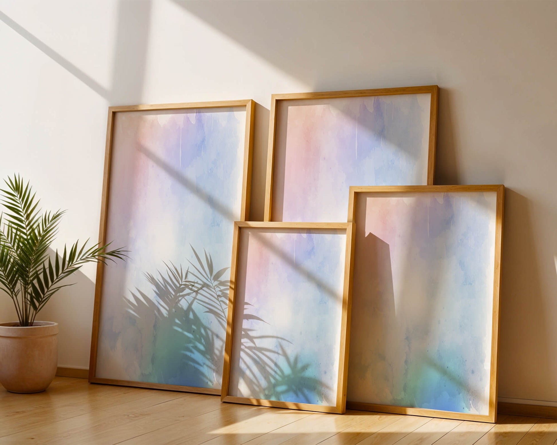 Gentle watercolor pastel gradient with soft texture and flow