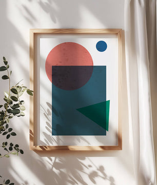 Geometric Abstract Art with Overlapping Shapes in Soft Colors - Mi tienda