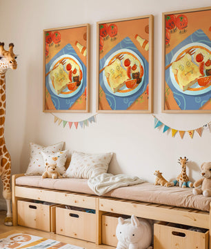 Whimsical Breakfast with Animated Tomatoes and Toast on a Bright Plate