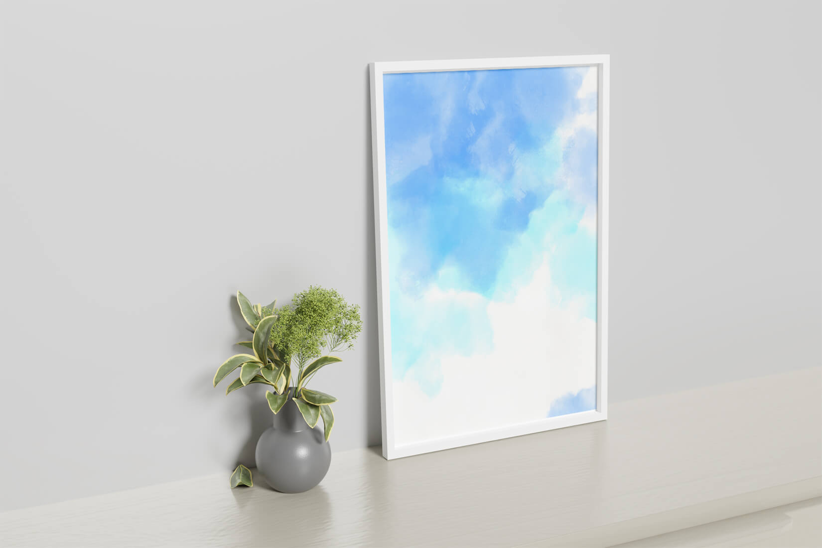 Serene Blue Sky with Soft Clouds