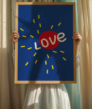 Diseño abstracto con temática de amor colorido con elementos audaces