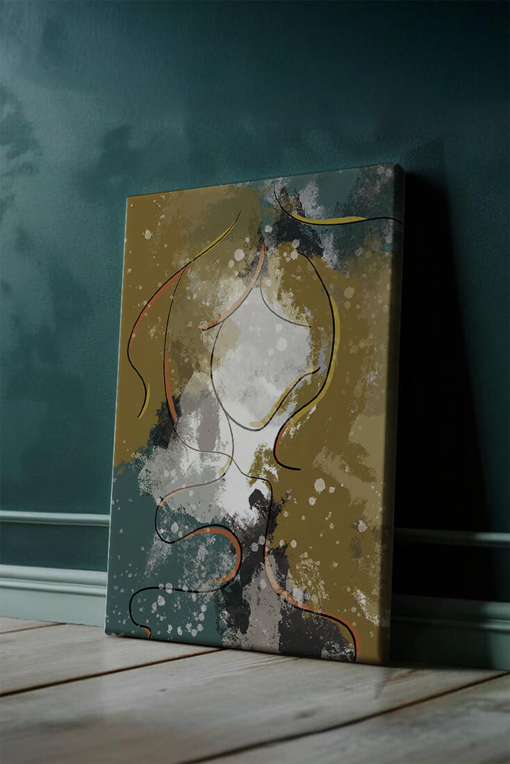 Acuarela abstracta con líneas giratorias y fondo texturizado