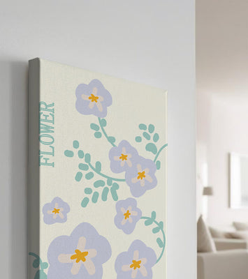 Floral design with pastel flowers and abstract leaves
