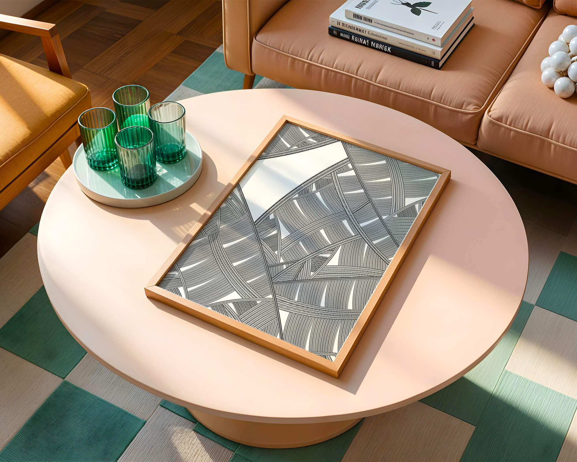 Detailed Abstract Geometric Pattern with Interwoven Stripes - Mi tienda