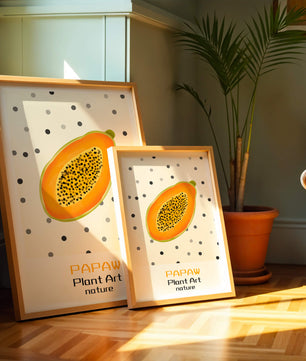 Abstract Papaya Art With Polka Dot Background - Mi tienda