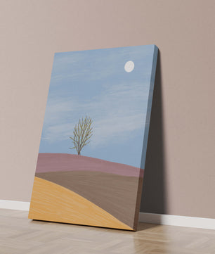 Serene Landscape with Lone Tree and Elegant Horizon
