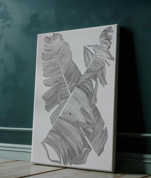 Ilustración abstracta monocromática de hojas superpuestas