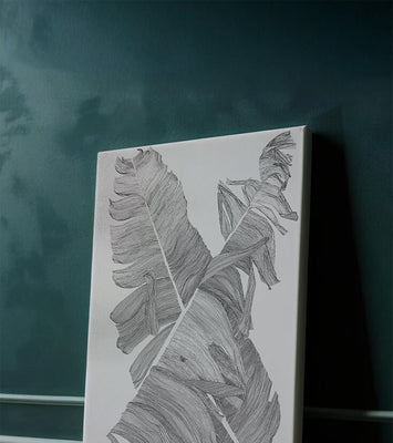 Monochrome Abstract Illustration of Overlapping Leaves