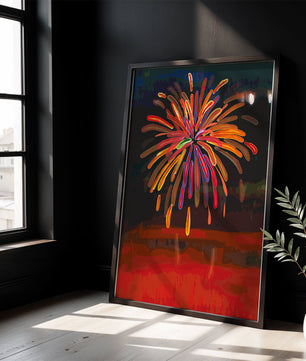 Feu d'artifice vibrant avec des éclats colorés
