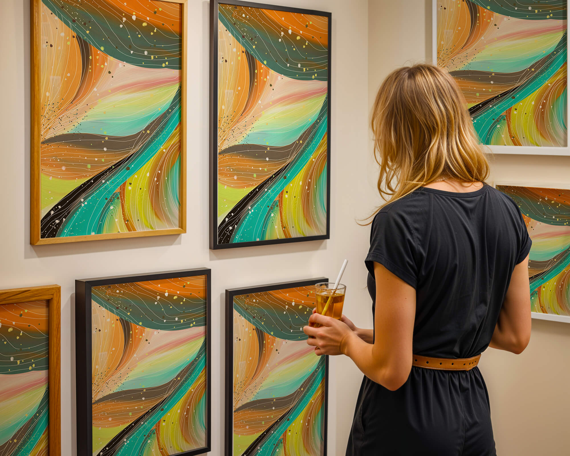 Abstract swirl of vibrant colors with dynamic lines