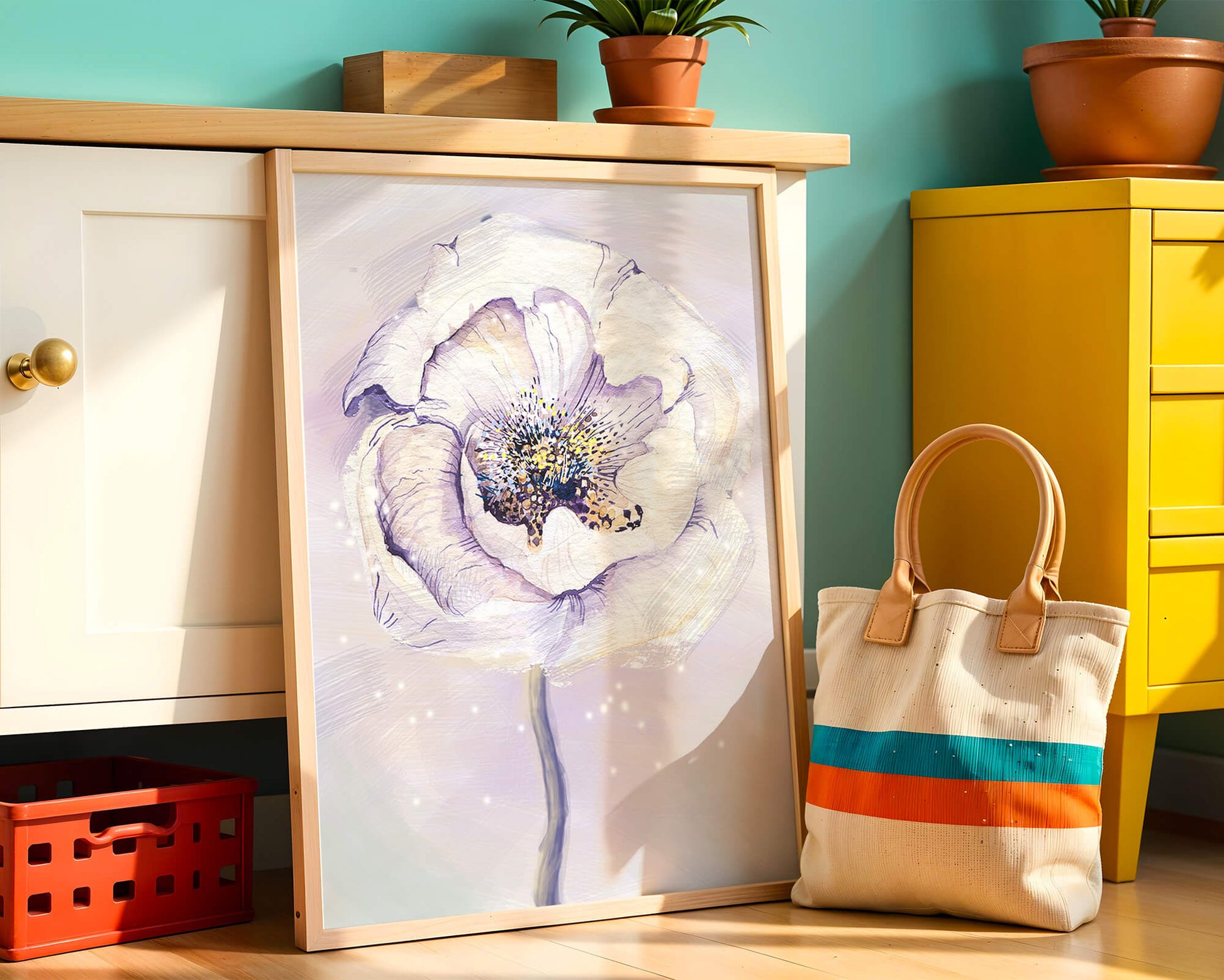 Elegant watercolor flower illustration with delicate pastel tones