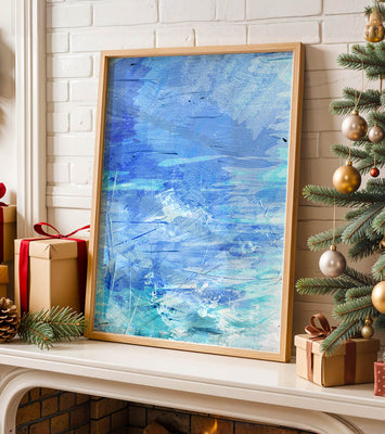 Abstract blue textured watercolor background