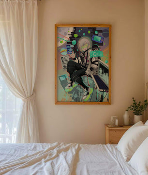 Conception de personnage numérique futuriste dans un décor spatial de science-fiction