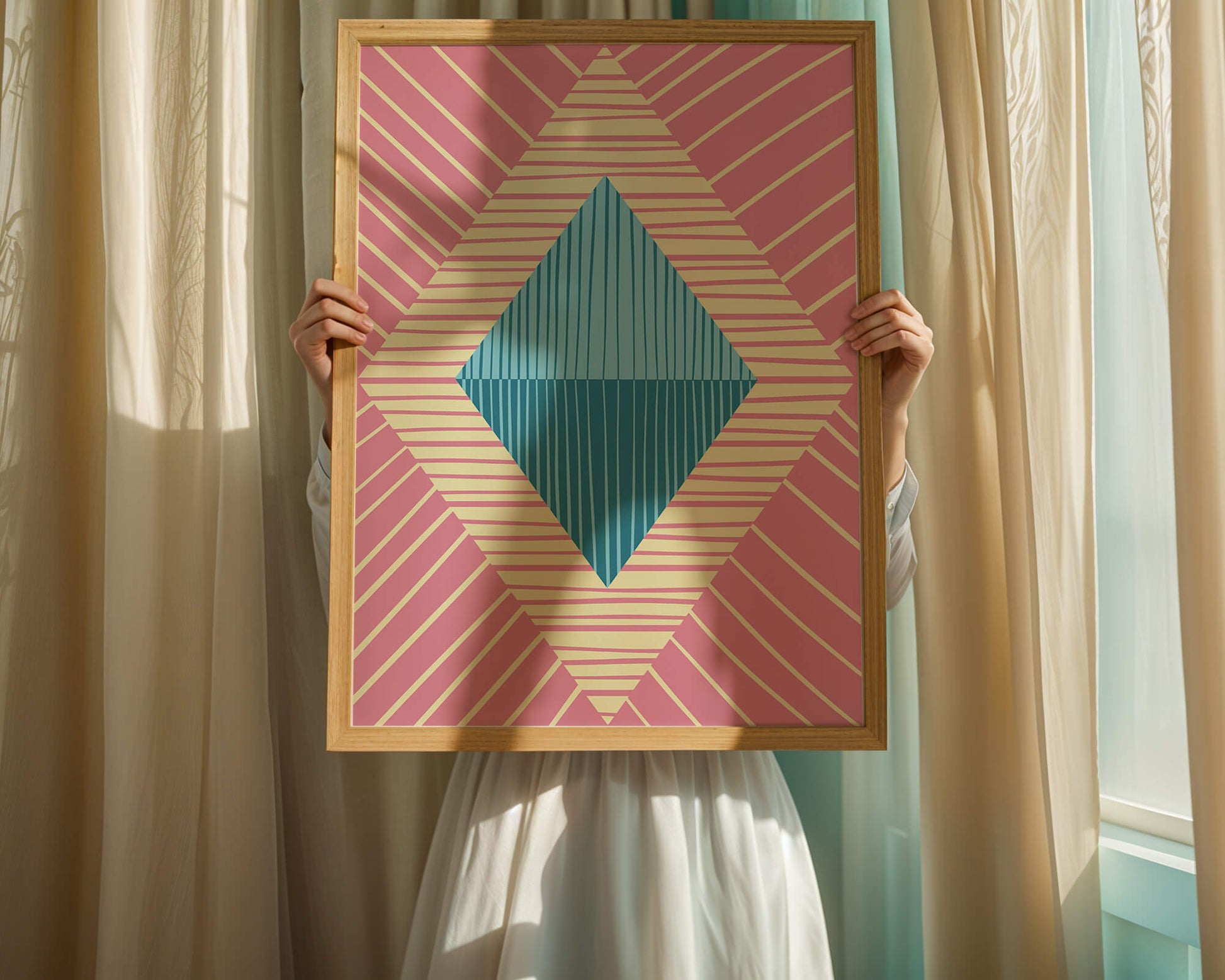 Composition géométrique abstraite avec des couleurs pastel