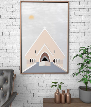 Minimalist Church Architecture with Soft Sunrise - Mi tienda