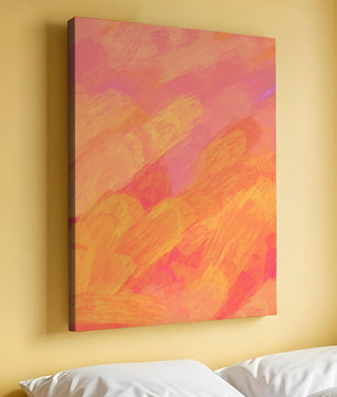 Arte de pinceladas abstractas en tonos cálidos