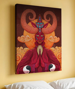 Mythical creature artwork with intricate patterns and symbolism