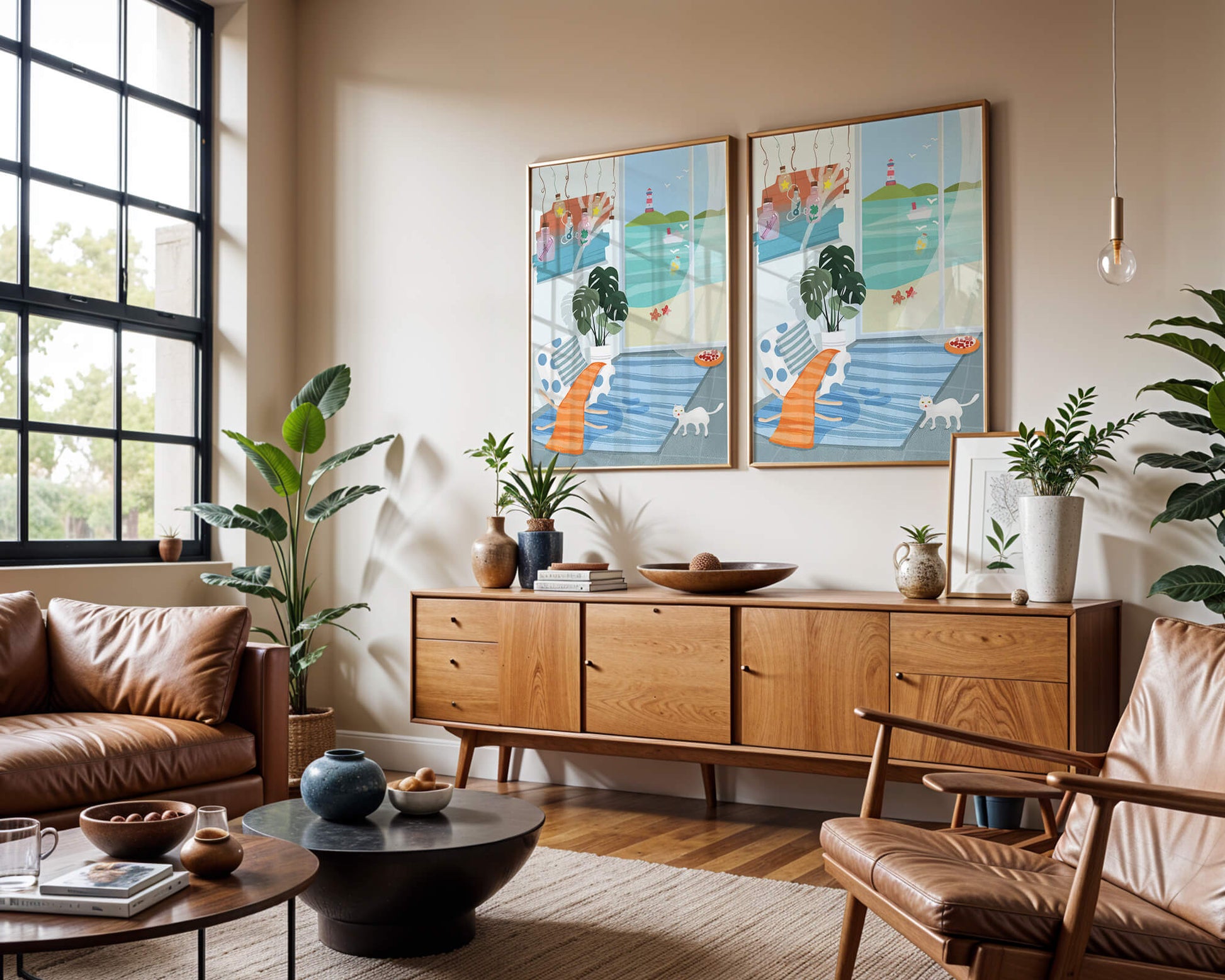 Cozy Room with Sea View and Lighthouse through the Window