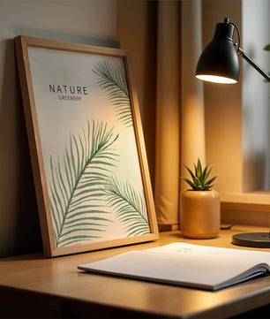 Elegant Green Palm Leaves on Textured Background - Mi tienda