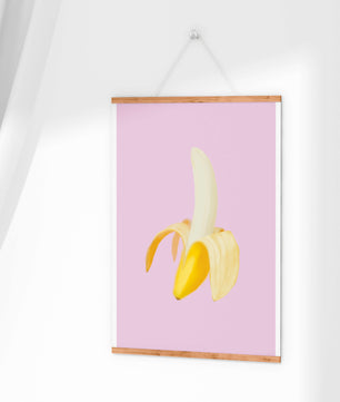 Open banana with purple background for vibrant decoration