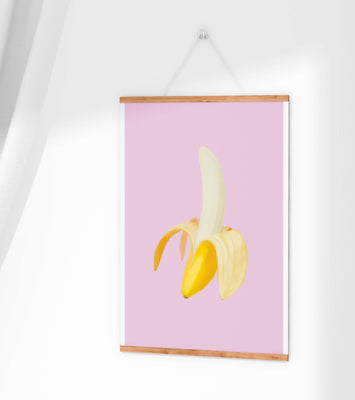 Open banana with purple background for vibrant decoration