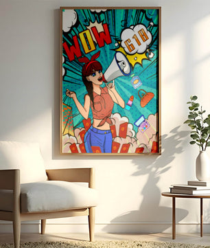 Vibrant Pop Art Style Shopping Experience with Retro Influences