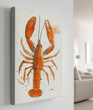 Illustrated Lobster Artwork With Splash of Colors - Mi tienda
