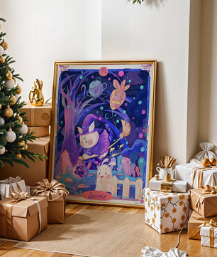Whimsical zodiac scorpio scene with a magical theme