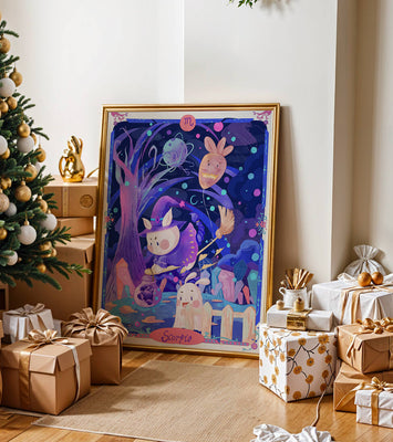 Whimsical zodiac scorpio scene with a magical theme