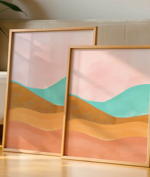 Abstract Landscape with Soft Colors and Flowing Hills