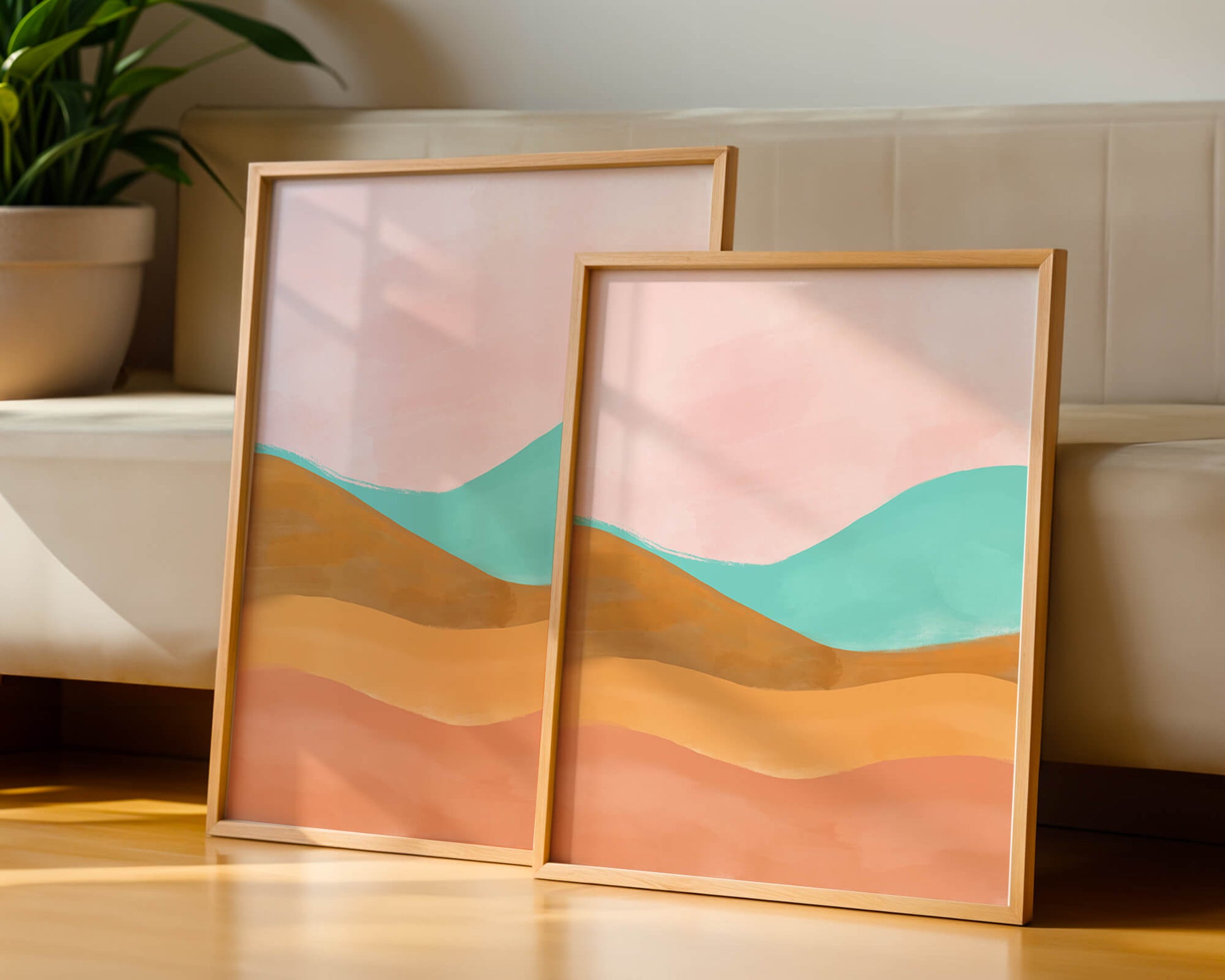 Abstract Landscape with Soft Colors and Flowing Hills