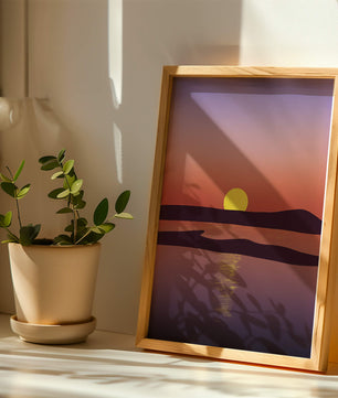 Sunset Over Tranquil Water with Vibrant Sky