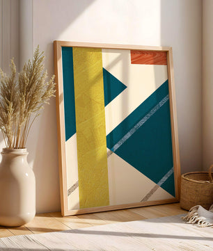 Abstract Geometric Composition with Bold Colors and Textures - Mi tienda