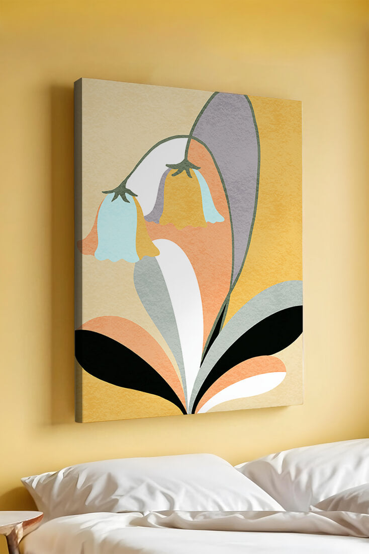 Abstract floral pattern with pastel colors and modern design