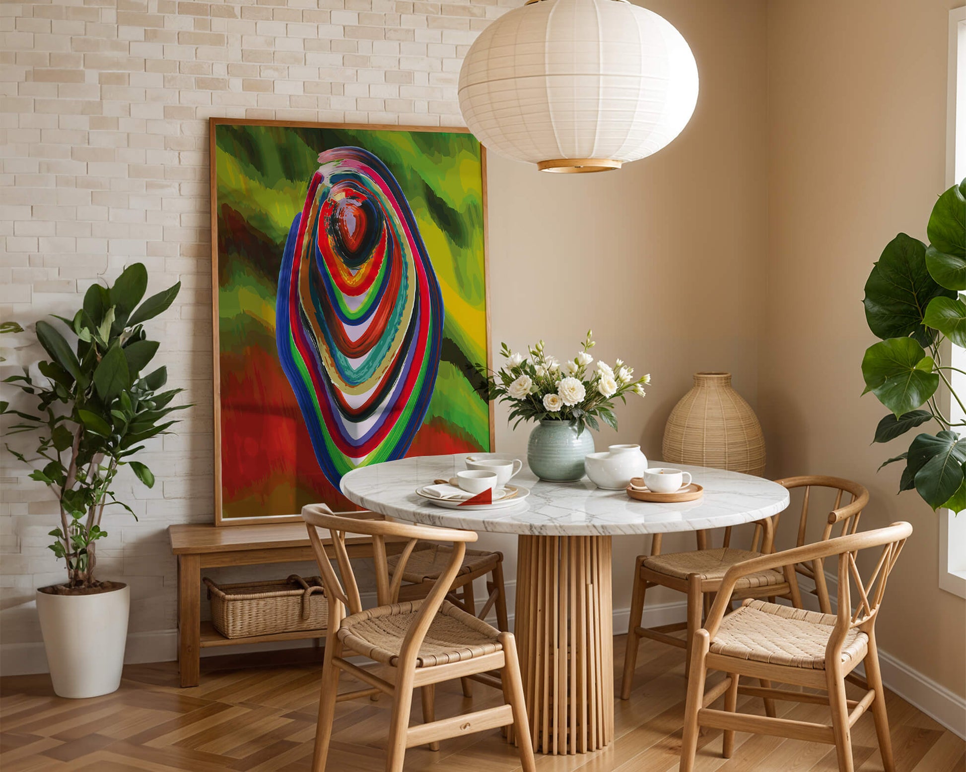 Abstract multicolored swirl with vibrant brush strokes