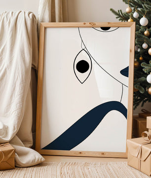 Abstract Minimalist Art with Geometric Shapes and Earring Detail - Mi tienda
