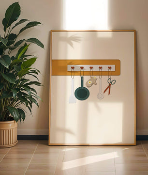 Kitchen Utensils Hanging on a Wall with Heart Hooks - Mi tienda