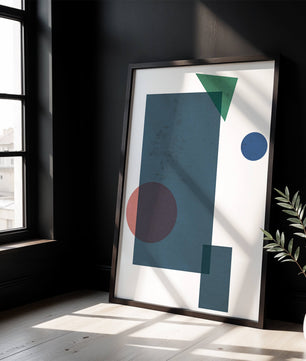 Abstract Geometric Composition with Overlapping Shapes - Mi tienda