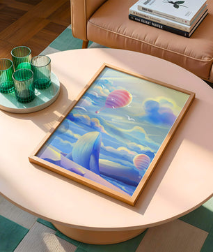 Majestic Whale and Hot Air Balloon in a Dreamy Sky - Mi tienda