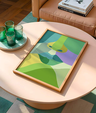 Formas geométricas abstractas y coloridas en diseño de arte moderno