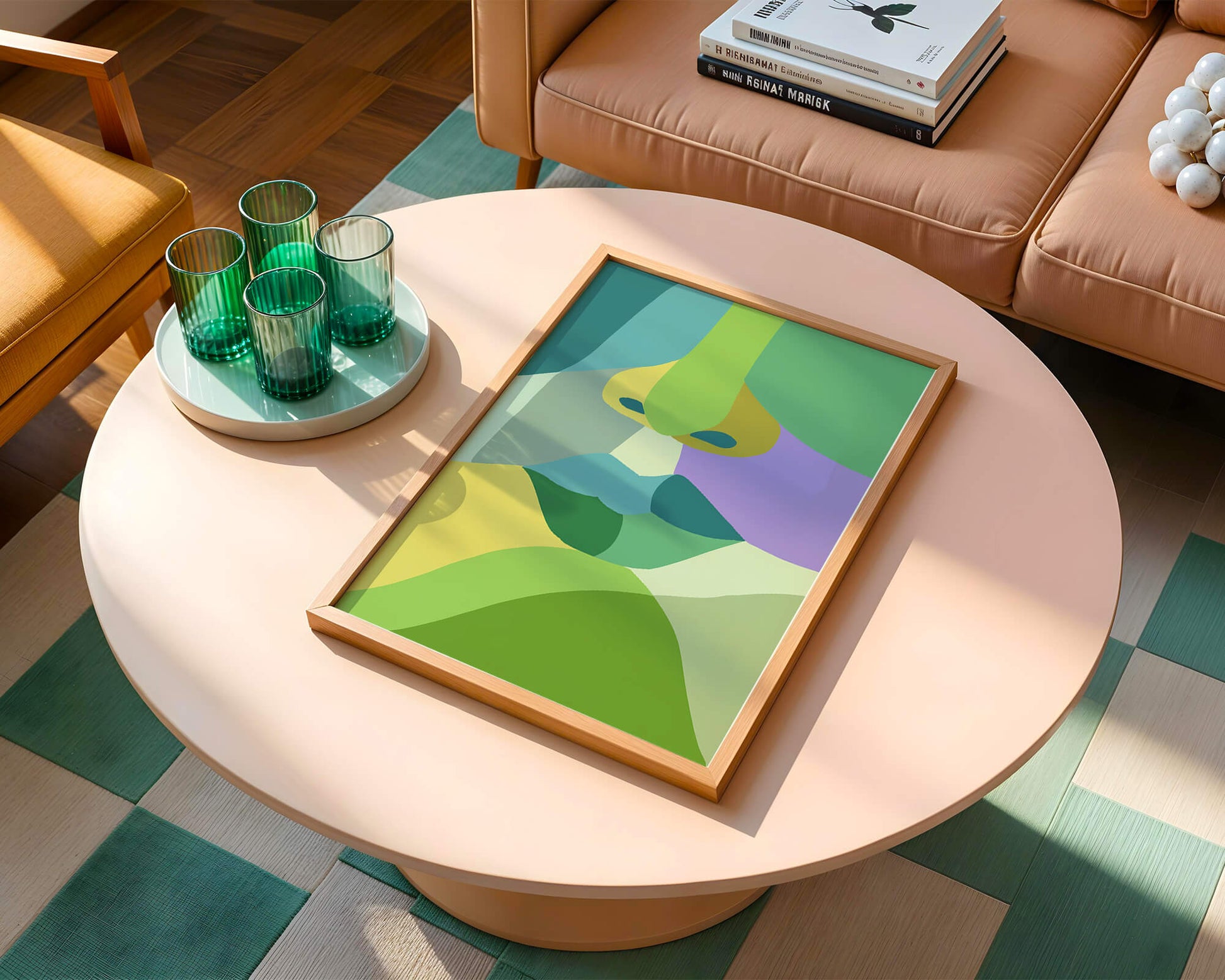 Formas geométricas abstractas y coloridas en diseño de arte moderno