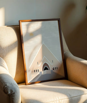 Minimalist Church Architecture with Soft Sunrise - Mi tienda