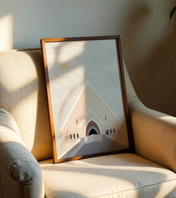 Minimalist Church Architecture with Soft Sunrise