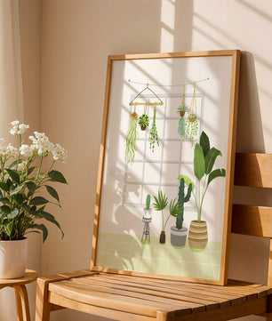 Decoración de interior con plantas colgantes y en macetas