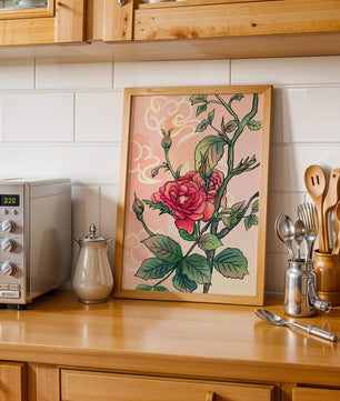 Ilustración Elegante de Rosa con Fondo Pastel Suave