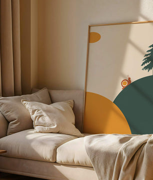 A Snail Climbing a Hill in Minimalist Nature Art - Mi tienda