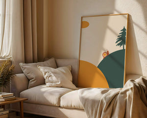 A Snail Climbing a Hill in Minimalist Nature Art - Mi tienda