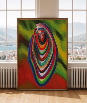 Abstract multicolored swirl with vibrant brush strokes