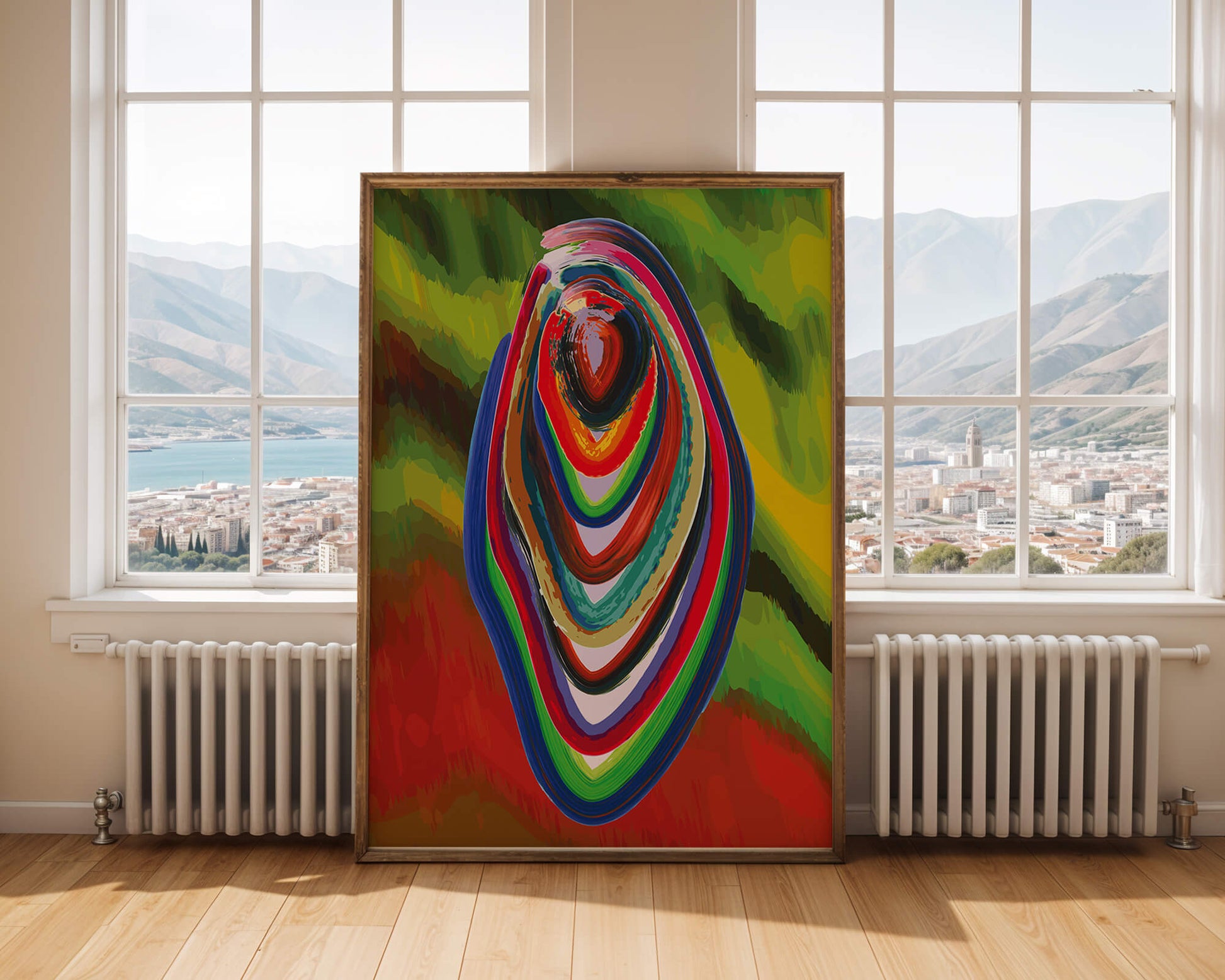 Abstract multicolored swirl with vibrant brush strokes